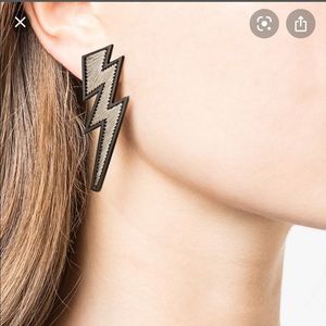 Mignon Gavigan Silver Lightening Bolt Earrings
